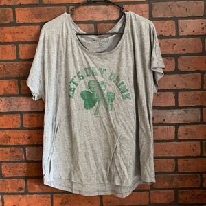 Let’s day drink tee. Grey w/ green letters